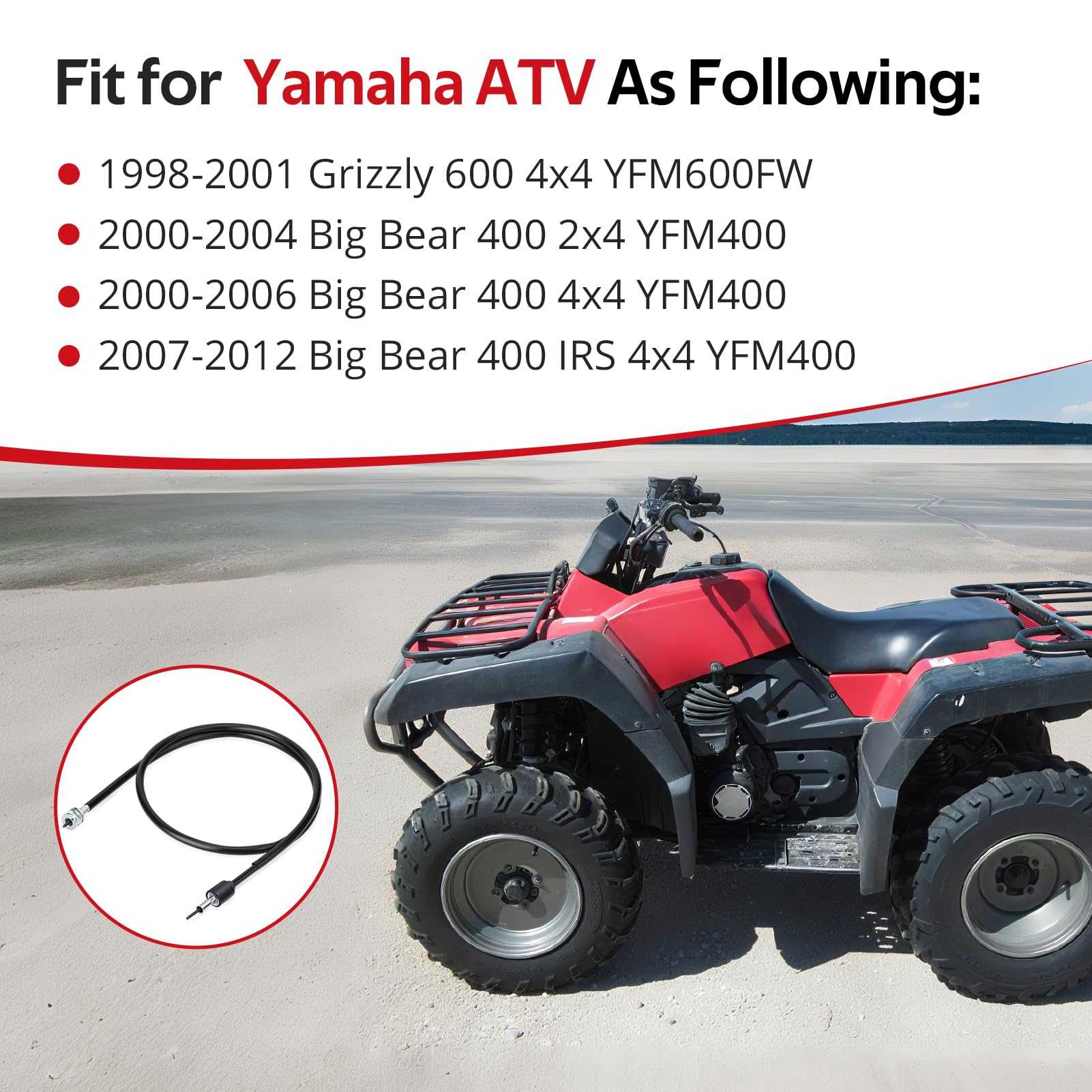 Amazon.com: JAVIK Speedometer Cable for Yamaha Grizzly 600 4x4